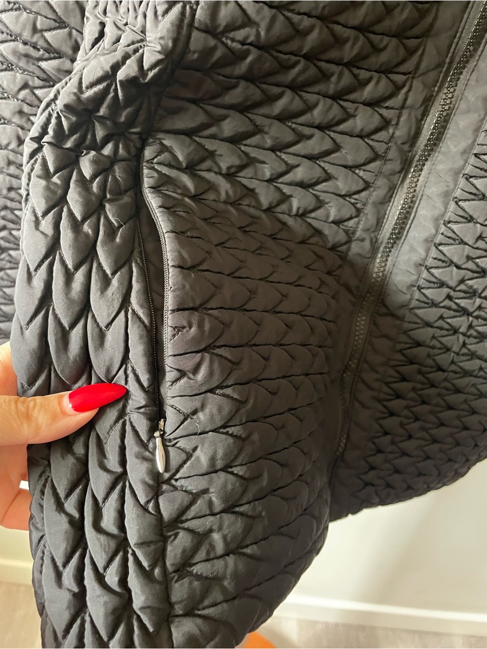 Anne Klein Textured Quilted Geometric Zip Jacket XL Black - Picture 7 of 11